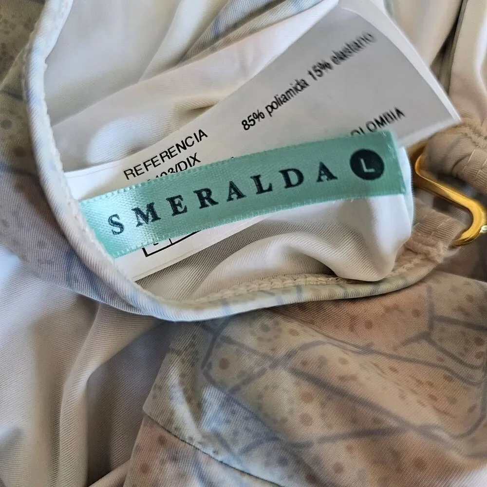 Smeralda womens Sz L multicolor printed pastel one pc Swimsuit